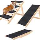 Dog Stairs/Ramp for Bed, Wooden Convertible Pet Steps, Portable Dog Ladder Up to 180 Pound for Elderly/Short-Legged Dogs, 4 Steps for Beds, Couch, Cars