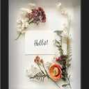 FrameWorks 8 x 10 Black Wooden Shadow Box Frame  Display Case with Soft Felt Back, Memory Box with Tempered Glass, Display Box with Elegant White Ball Push Pins, Wooden Flower Box