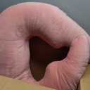 Ergonomic U-Shape Gaming & Lap Pillow - Crochet Pillow & Reading Support Pillow with Arm Relief, Comfort for Gamers, Crafters & Book Lovers (Pink)