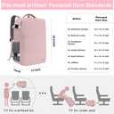 Taygeer Travel Backpack for Women, Carry On Backpack with Water Bottle Pocket & Shoe Pouch, TSA 15.6inch Laptop Mochila Flight Approved, Nurse Bag Casual Daypack for Weekender Business Hiking, Pink