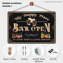 2 x Bar Sign Decor Bar Open Metal Tin Signs for Home Bar Man Cave Vintage Wall Accessories Beer Cheers Decorations Gifts 12X8 Inches