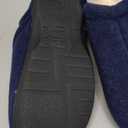 LongBay Men's Slippers Warm Felt Bedroom House Shoes Winter Slip-On Memory Foam Bootie Slippers for Indoor Outdoor (Navy Blue, Size 13-14)