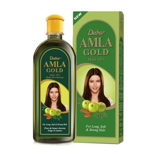 Dabur Amla Gold Hair Serum for Women - Moisturizing Treatment for All Hair Types with Amla, Almond, and Henna - 6.76 Fl Oz (Pack of 3)