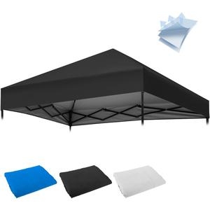 10 x 10FT Canopy Tent Replacement Top, Instant Pop Up Canopy Straight Leg Replacement Cover for Outdoor Garden Picnic, Camping (Off-Black)