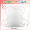 Abbylike 150 Pcs Tie Dye Cotton Drawstring Bag Bulk Sublimation Blank Backpack Canvas Drawstring Tote Bag Items to Tie Dye(X-Large)