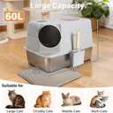 Stainless Steel Litter Box with Lid, XL Large Enclosed Cat Litter Box