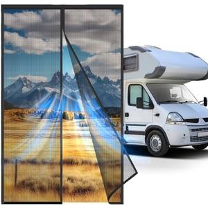 Hifor RV Screen Door with Magnetic Closure - 33"x80" Fiberglass Mesh for Campers, Trailers, Motorhomes | Bug Proof, Tear-Resistant, Easy Install (Pet-Friendly Design)