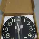 JoFomp Wooden Glow in The Dark Clock, 8 inch Silent Non-Ticking Battery Operated Clock, Energy-Absorbing Luminous Numerals and Hands, Lighted Wall Clock Decoration (Black, 8 INCH)