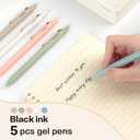 Gel Pens, 5 Pcs 0.5mm Retractable Quick Dry Black Ink Fine Point Rolling Ball Gel Pen, Smooth Writing No Bleed for Journaling Note Taking, Home School Office Supplies
