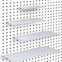 Funrous 4 Pack Pegboard Shelves Wall Organizer Peg Board Shelf Brackets Steel Tray Pegboard Accessories Organizing Tools for Craft Room Home Garage Nursery Workbench Kitchen(Mixed Sizes,Silver)
