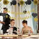 3 x The Beginning of a New Chapter Banner Funny Going Away Party Graduation Happy Retirement Party Decorations Supplies Glitter Black Gold Goodbye Farewell Party Decoration for Coworker Friends Graduates