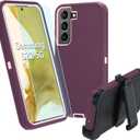 for Galaxy S22 5G case,Samsung S22 Heavy Duty case,[Military Grade Protective ],[Shockproof] [Dropproof] [Dust-Proof], Compatible with Samsung Galaxy S22 5G (WineRed/Pink)