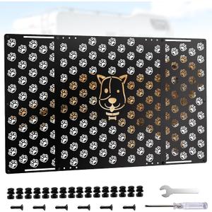 RV Screen Door Protector for Dogs-RV Screen Door Slider Panel,Adjustable RV Screen Door Guard,Heavy-Duty Metal,Bite and Scratch Resistant,Fits 20"-32.2" for RV & Camper (Black)