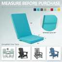 Outdoor Adirondack Chair Cushions Set of 4 - Removable Covers, Water-Repellent, Fade-Resistant, Non-Slip Bottom & Securing Straps, Universal Fit for Most Adirondack & Rocking Chairs - Teal