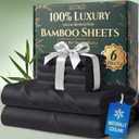 DECOLURE 100% Viscose Derived from Bamboo Sheets King Size - Luxury 6 Pc Naturally Cooling Sheets, Ultra Soft Bed Set - Deep 17" Pockets, Durable Double Stitching, Oeko Tex Standard (Charcoal)
