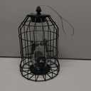 Bird Feeder Cage for Wild Birds Outside, Squirrel Resistant Bird Feeders with 4 Perches,25 oz Chew Proof and Rust Proof Wild Bird Feeders for Small Birds Only(Green)