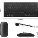 Wireless Bluetooth Keyboard and Mouse Set, Portable Slim Silent Cordless Keyboard and Mouse Combo Compatible with iPad/Mac/MacBook/Android/Windows/PC/Computer,Black