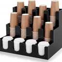 Geetery 12 Compartment Acrylic Cup Dispenser Organizer and Lid Holder