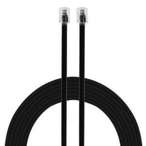Power Gear Telephone Line Cord,  25 Feet, Phone Cord, Modular Jack Ends, Works for Phone, Modem or Fax Machine, for Use in Home or Office, Black