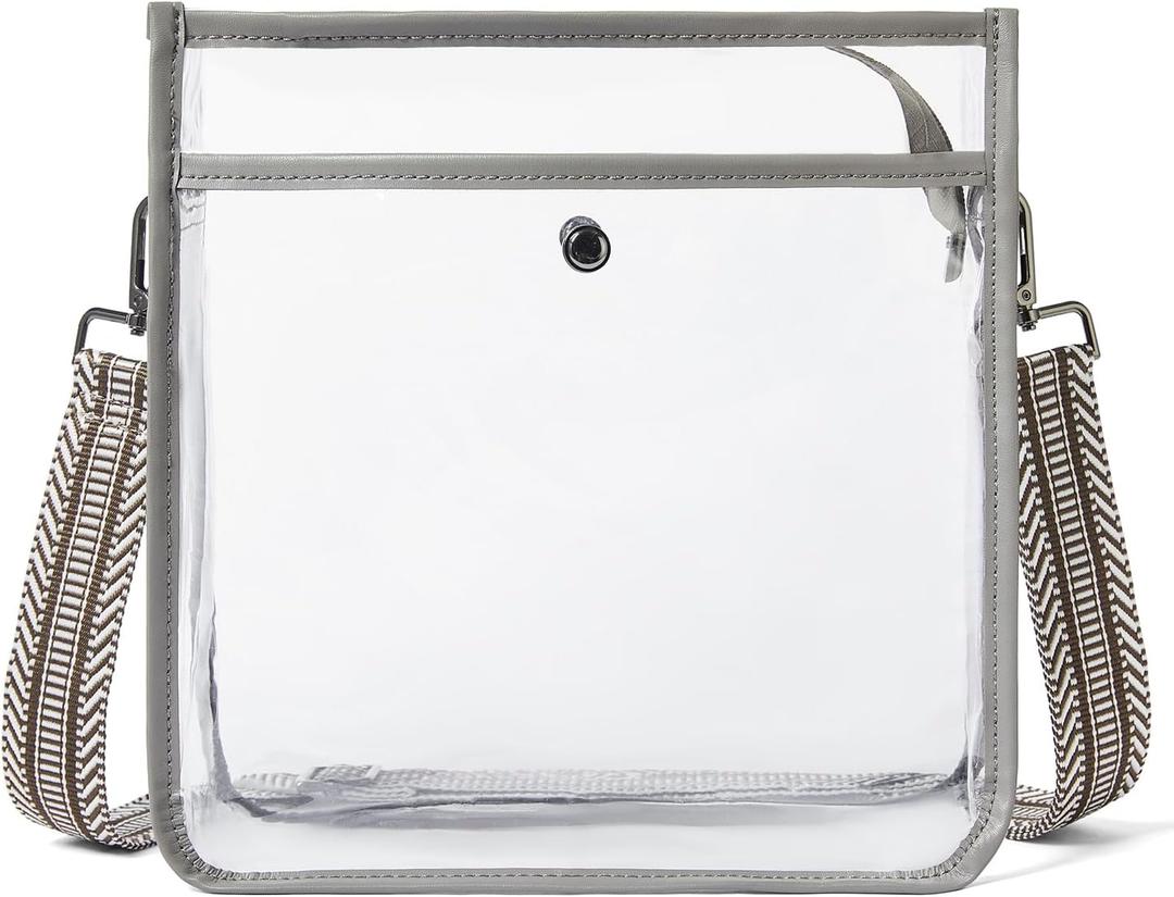 Bluome Clear Bag for Stadium Events 12x12x6, Clear Purses Stadium Bag Crossbody Purses for Concerts Football Games Travel