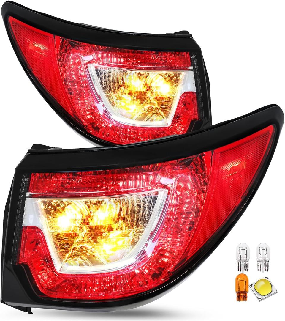 Fit for 2013-2017 Chevy Traverse LS LT LTZ Base Premier Tail Light Assembly Halogen Outer Rear Taillight OE Direct Replacement Brake Tail Lamp Pair Set (with all Bulbs, Driver & Passenger Side)