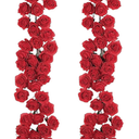 Daifunli 2 Pcs Red Artificial Rose Vine Hanging Faux Flowers Garland for Wedding Anniversary Birthday Party Background Arch Garden Home Wall Room Decor