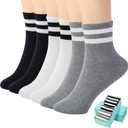 2 x SISOSOCK 6 Pairs Quarter Crew Athletic Cotton Socks for Women with Gift Box