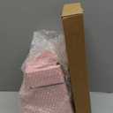 XYJ Knife Block Set, Pink Color, Stainless Steel Kitchen Knives With Knife Block Holder, Meat Cleaver, Professional Cooking Slicing Knife Kit for Master Chef, Kitchen Cutlery (9 in 1)