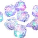 Hicarer LED Light up Rings Bachelorette Flashing Party Favors Plastic Diamond Glow in The Dark Ring for Birthday Wedding Bridal Shower Party Accessories Supplies (White)