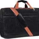 Stuery Faux Leather Messenger Bag for Men 17-17.3 Inch: Laptop Bag Briefcase Computer Handbags Shoulder Crossbody Bag with Padded Laptop Sleeve for Work College Travel, Black Brown