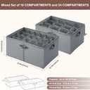 Shoe Organizer for Closet (2-Pack:16+24-Cell) | Large Collapsible Fabric Cube Storage Boxes w/Clear Cover | Fits up to 20-40 Pairs Sandals/Sneakers | Space-Saving for Bedroom & Small Spaces