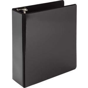 Samsill Economy 2 Inch Mini 3 Ring Binder, Made in The USA, 9.1" x 7.5" Round Ring Binder, Non-Stick Customizable Cover, Black