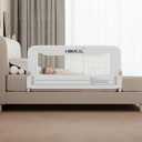 HOMEAL Bed Rail for Toddlers, 47in Foldable Toddler Bed Rails with UShape Base, Baby Bed Rail Guard for Twin, Full, Queen, King Beds, Bed Rail for Baby, Bed Guard Rail for Toddlers, White