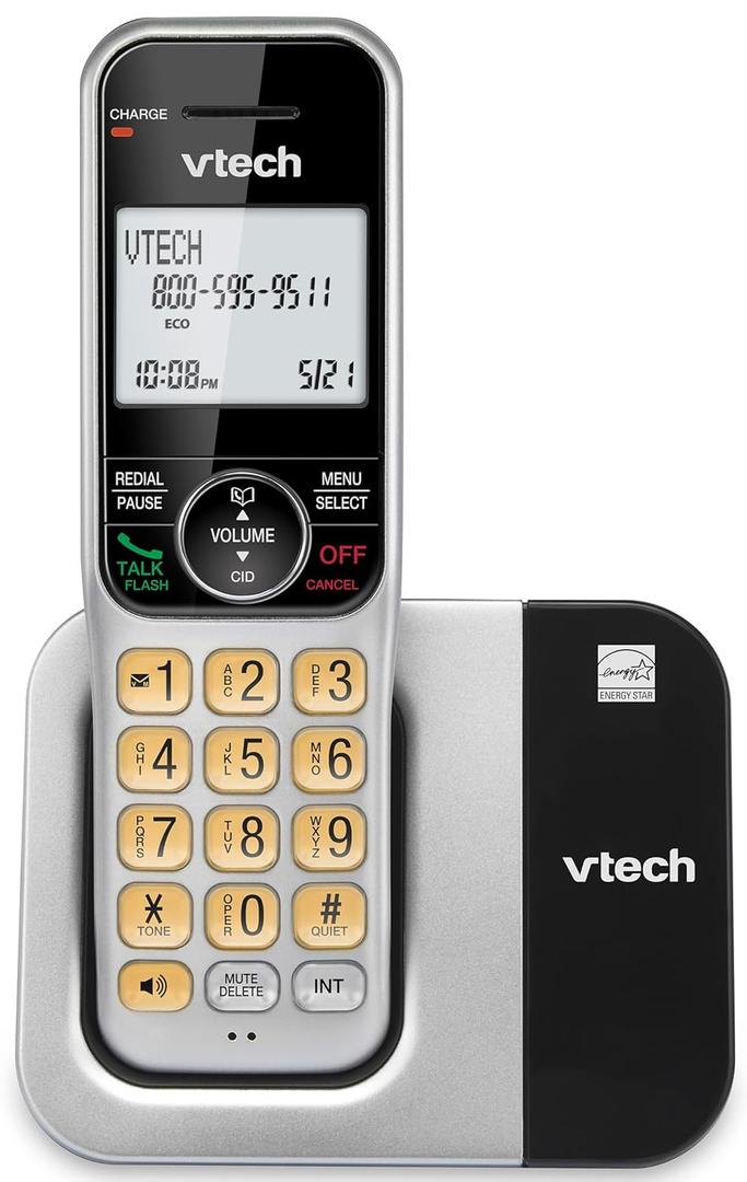 VTech Cordless Phone System for Home with Call Block, Large Display & Buttons, Backlit Screen, Full-Duplex Speakerphone, Caller ID/Call Waiting, DECT 6.0, Easy to Use, Table & Wall Mountable | CS5319
