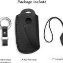 Jayanes Genuine Leather Key Fob Cover Compatible with BMW 2023 2024 2025 New 7 Series 740i 760i X1 X7 XM IX I7 2024 2025 X5 X6, Key Fob Case with Keychain & Lanyard for BMW Key Fob (4 Buttons, Black)