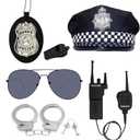 Police Accessories Kit Police Pretend Play Toys Set Hat Handcuffs Officer Costume for Halloween costume Accessories (Black)