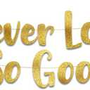 Pre-Strung 70 Never Looked So Good Gold Glitter Banner - 70th Birthday and Anniversary Decorations for Men and Women - Party Supplies and Gifts