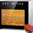 Food Dehydrator Machine with 8 Stainless Steel Trays, 650W Powerful Motor, Adjustable Temperature & 48-Hour Timer for Jerky, Fruits, Herbs, Dog Treats - Quiet Operation
