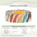 Oil-Resistant Tablecloth - Waterproof Washable Floral Design, 60 Inch Round Table Cover for Kitchen Dining, Outdoor Picnic, Party, Home Decor (Sun)