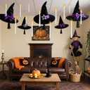 Lezonic Floating Candles with Wand Remote, Set of 12 Christmas Tree Candles, Magic Flameless Candles Battery Operated, Flikering Hanging LED Taper Candlesticks Halloween Xmas Decorations, 0.51" x 6.7"