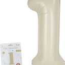 40in Birthday Big Number Balloon - CARGEN Giant Foil Balloons for Women Men Birthday Party Wedding Anniversary Supplies Decorations, Creamy White One, No.1