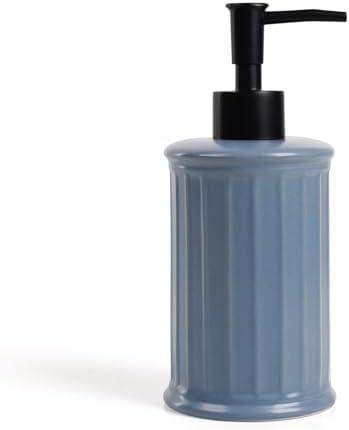 Ceramic Soap Dispenser - Blue Liquid Hand Soap Dispenser Bathroom, Modern Refillable Dish Wash Soap Bottle for Kitchen, ANTIS'S HOME