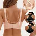 Bras for Women No Underwire Wireless Bras with Support & Lift Seamless Scalloped Full Coverage Tshirt Bra (Beige, XL)