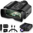 Night Vision Goggles for Adults, 3.99" HD Screen, 10000mAh Rechargeable Night Vision Binoculars with 64GB Card for Hunting Camping Surveillance (Dark Gray)
