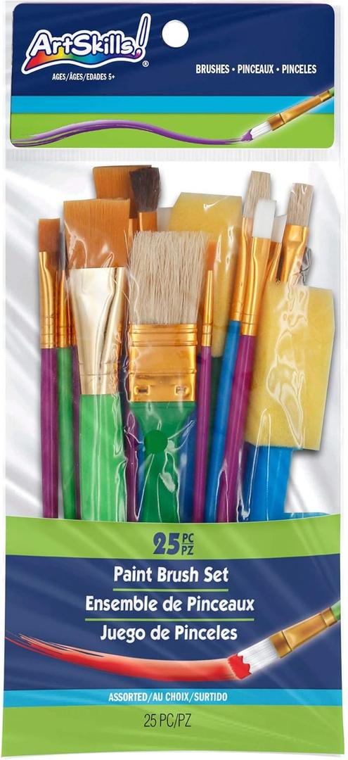 ArtSkills Paint Brush Set, Assorted Brushes, 25 Pieces, (PA-2585)