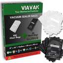 VIAVAK (11x16 Inch) Vacuum Sealer Bags for Food | 100 Clear + 20 Bonus Black | 7-Layer Commercial Grade, BPA-Free, Writable Surface for Content & Date, Heavy Duty for Food Storage & Sous Vide