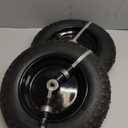 2-Pack of 3.50-8 Wheels,14.5" Flat Free Tires,Steel Rim,5/8" or 3/4"Axle Bore Hole,3”-6" Centered Hub,13"-16" Universal Fit Tire for Wheelbarrow,Hand Truck,Garden and Utility Carts, Trolleys and More