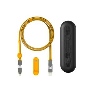 Rolling Square InCharge XL 200cm - USB C Charger Cable, Lightning Cable for Smartphone, Universal Cable Charger 6 in 1, USB Plug, Yellow, 100W