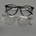 IBOANN Blue Light Glasses for Woman/Men, Fashion Blue Light Glasses Men, Fake Glasses for Computer Eye Strain (Black + Transparent)