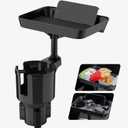 TYKOR Car Cup Holder Tray, Cup Holder Expander Adapter for Car, 9.5 Car Food Tray Table for Eating, Car Essentials Fits Yeti, Hydro Flask 16-46 oz